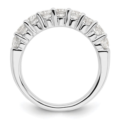 14K White Gold 9-Stone Shared Prong (Holds 9-3.2mm Round) Diamond Band Mounting
