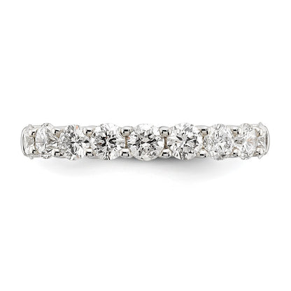 14K White Gold 9-Stone Shared Prong (Holds 9-3.2mm Round) Diamond Band Mounting