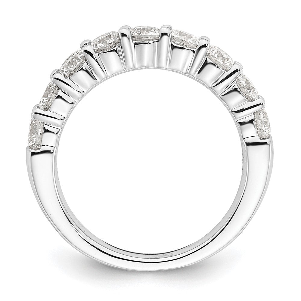 14K White Gold 9-Stone Shared Prong 1.6 carat Complete Round Diamond Band