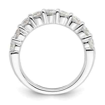 14K White Gold 9-Stone Shared Prong 1.6 carat Complete Round Diamond Band