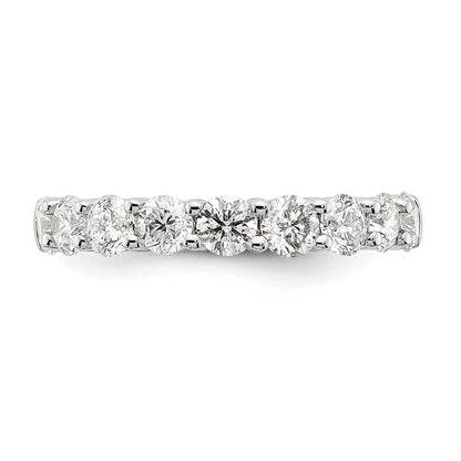 14K White Gold 9-Stone Shared Prong 1.6 carat Complete Round Diamond Band