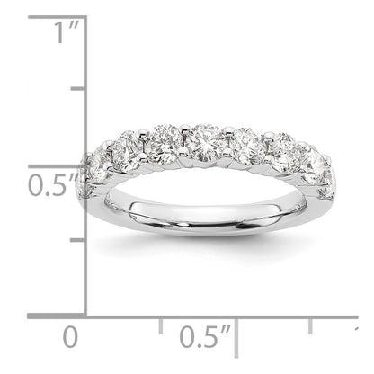 14K White Gold 9-Stone Shared Prong 1.6 carat Complete Round Diamond Band