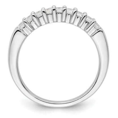 14K White Gold 9-Stone Shared Prong (Holds 9-2.0mm Princess) Diamond Band Mounting