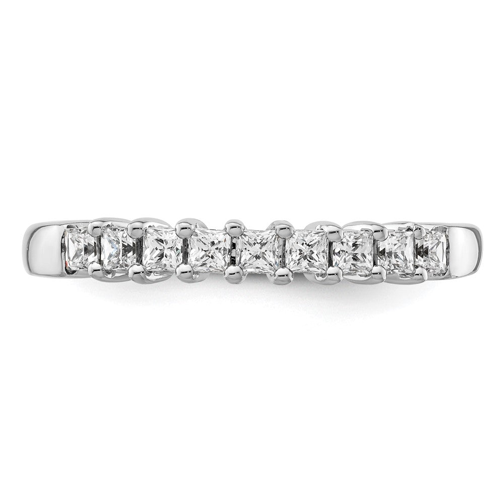 14K White Gold 9-Stone Shared Prong (Holds 9-2.0mm Princess) Diamond Band Mounting