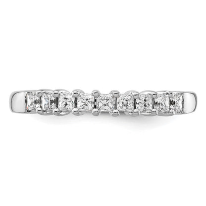 14K White Gold 9-Stone Shared Prong (Holds 9-2.0mm Princess) Diamond Band Mounting