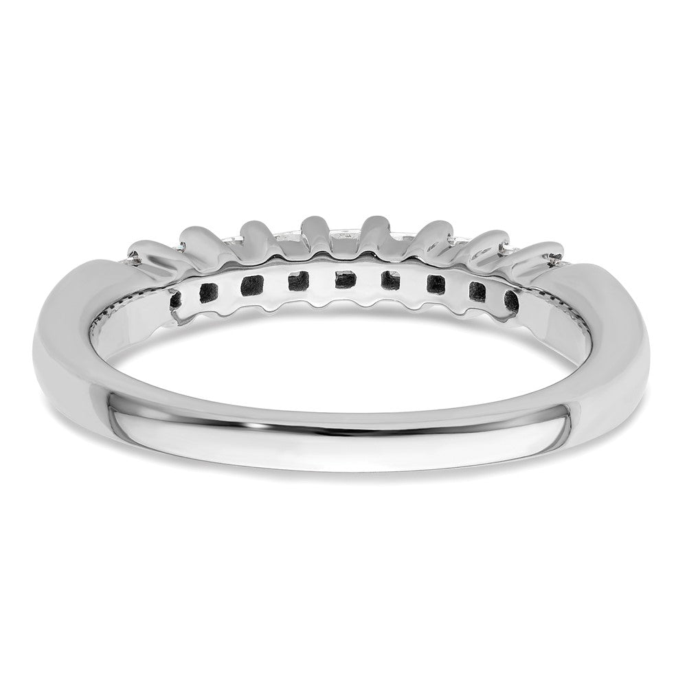 14K White Gold 9-Stone Shared Prong (Holds 9-2.0mm Princess) Diamond Band Mounting