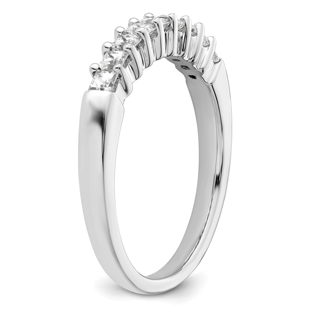 14K White Gold 9-Stone Shared Prong (Holds 9-2.0mm Princess) Diamond Band Mounting