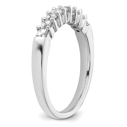 14K White Gold 9-Stone Shared Prong (Holds 9-2.0mm Princess) Diamond Band Mounting