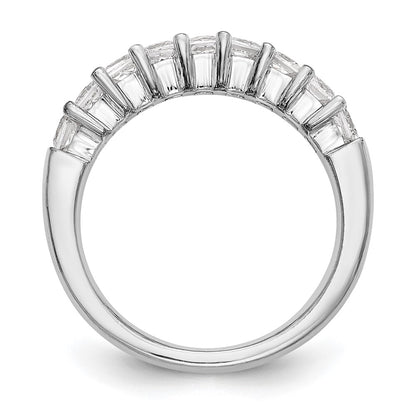 14K White Gold 9-Stone Shared Prong (Holds 9-2.8mm Princess) Diamond Band Mounting