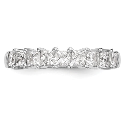 14K White Gold 9-Stone Shared Prong (Holds 9-2.8mm Princess) Diamond Band Mounting
