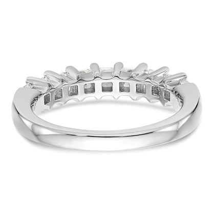14K White Gold 9-Stone Shared Prong (Holds 9-2.8mm Princess) Diamond Band Mounting