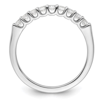 14K White Gold 9-Stone Shared Prong (Holds 9-2.1mm Round) Diamond Band Mounting
