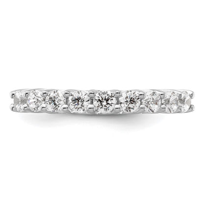 14K White Gold 9-Stone Shared Prong (Holds 9-2.6mm Round) Diamond Band Mounting