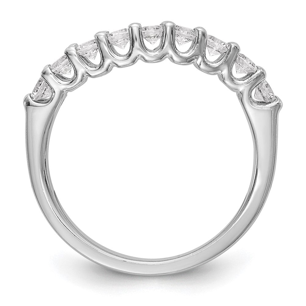 14K White Gold 9-Stone Shared Prong 7/8 carat Complete Round Diamond Band