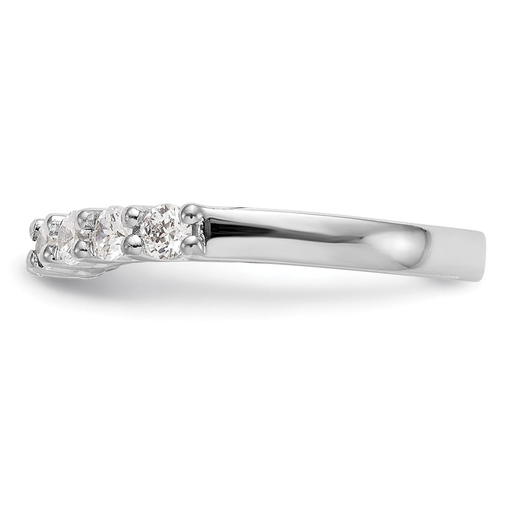 14K White Gold 9-Stone Shared Prong 7/8 carat Complete Round Diamond Band