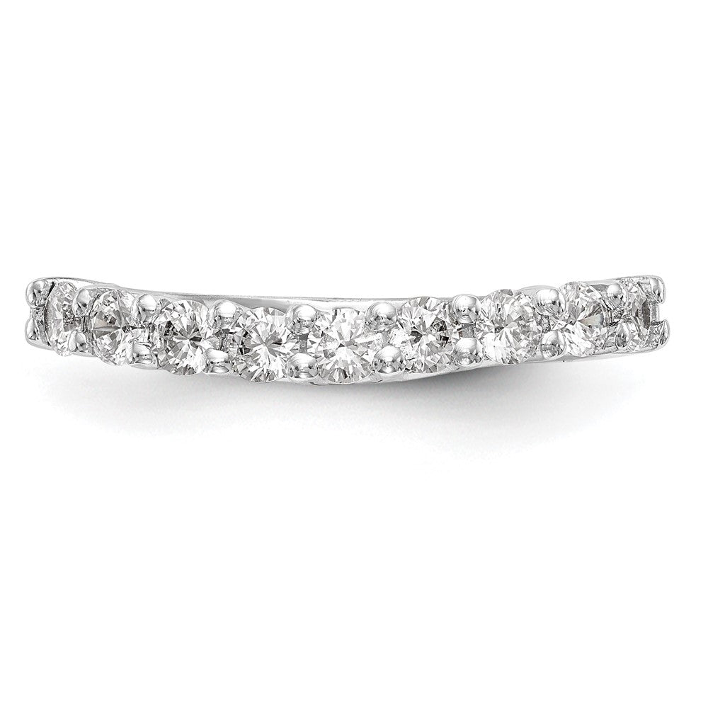 14K White Gold 9-Stone Shared Prong 7/8 carat Complete Round Diamond Band