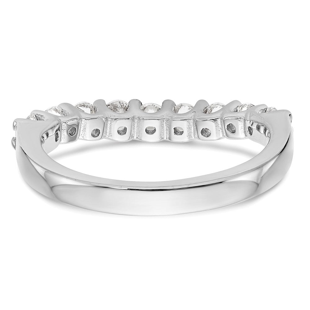 14K White Gold 9-Stone Shared Prong 7/8 carat Complete Round Diamond Band
