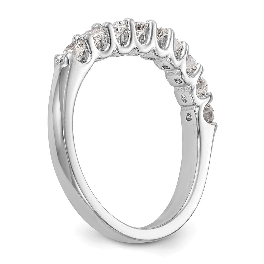 14K White Gold 9-Stone Shared Prong 7/8 carat Complete Round Diamond Band