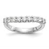 14K White Gold 9-Stone Shared Prong 7/8 carat Complete Round Diamond Band