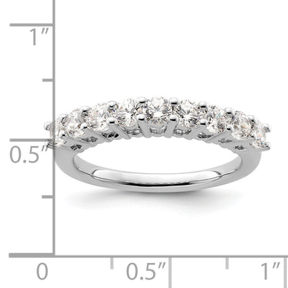 14K White Gold 9-Stone Shared Prong (Holds 9-3.0mm Round) Diamond Band Mounting