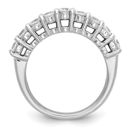 14K White Gold 9-Stone Shared Prong 1.15 carat Complete Round Diamond Band