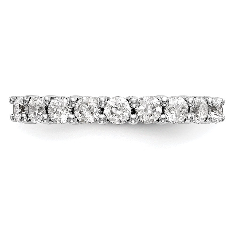 14K White Gold 9-Stone Shared Prong 1.15 carat Complete Round Diamond Band