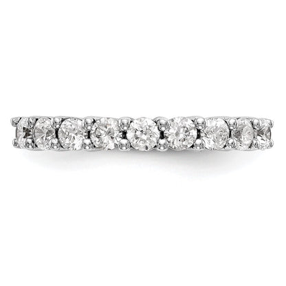 14K White Gold 9-Stone Shared Prong 1.15 carat Complete Round Diamond Band