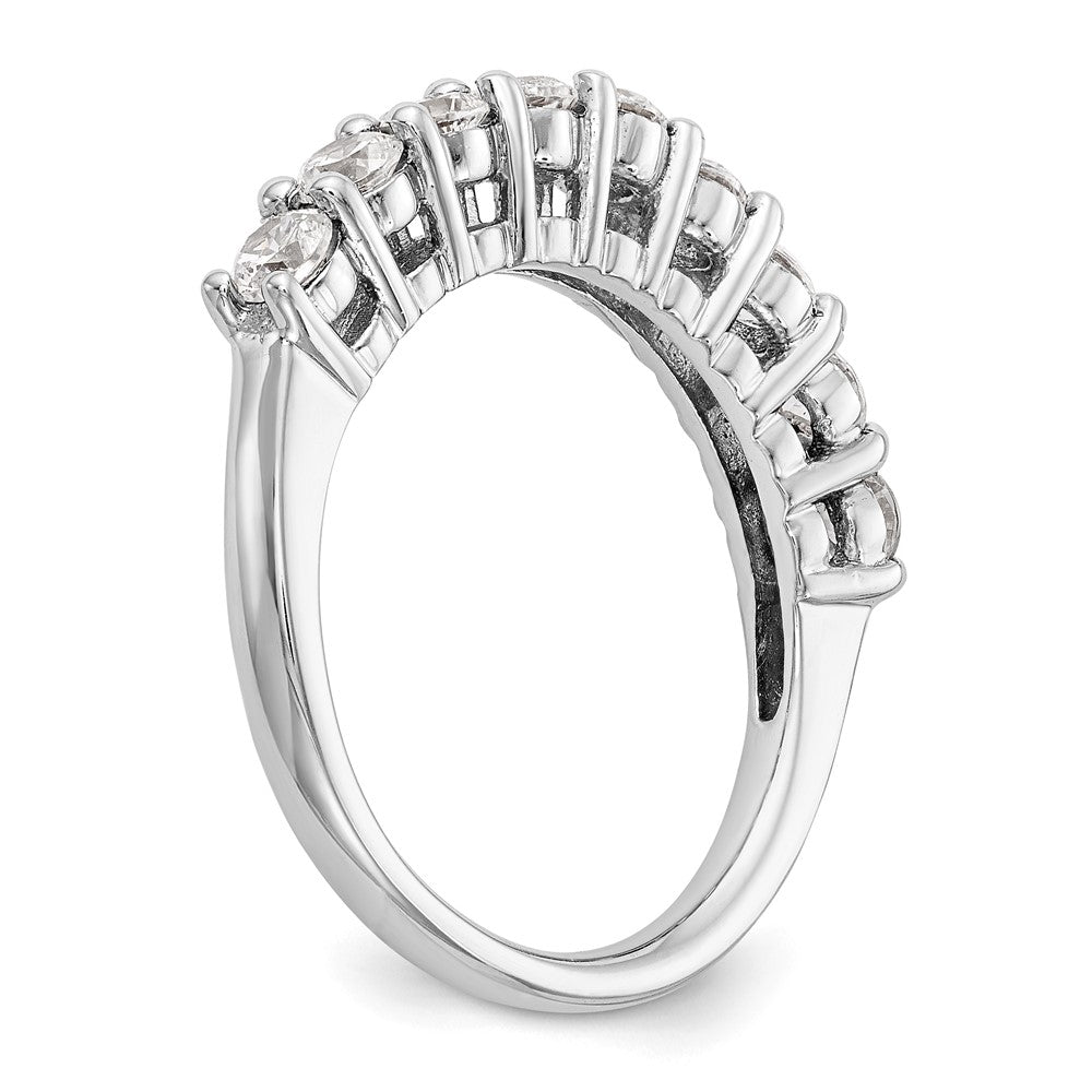 14K White Gold 9-Stone Shared Prong 1.15 carat Complete Round Diamond Band
