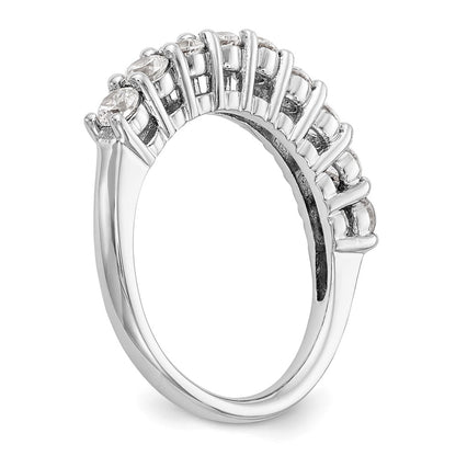 14K White Gold 9-Stone Shared Prong 1.15 carat Complete Round Diamond Band