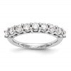 14K White Gold 9-Stone Shared Prong 1.15 carat Complete Round Diamond Band