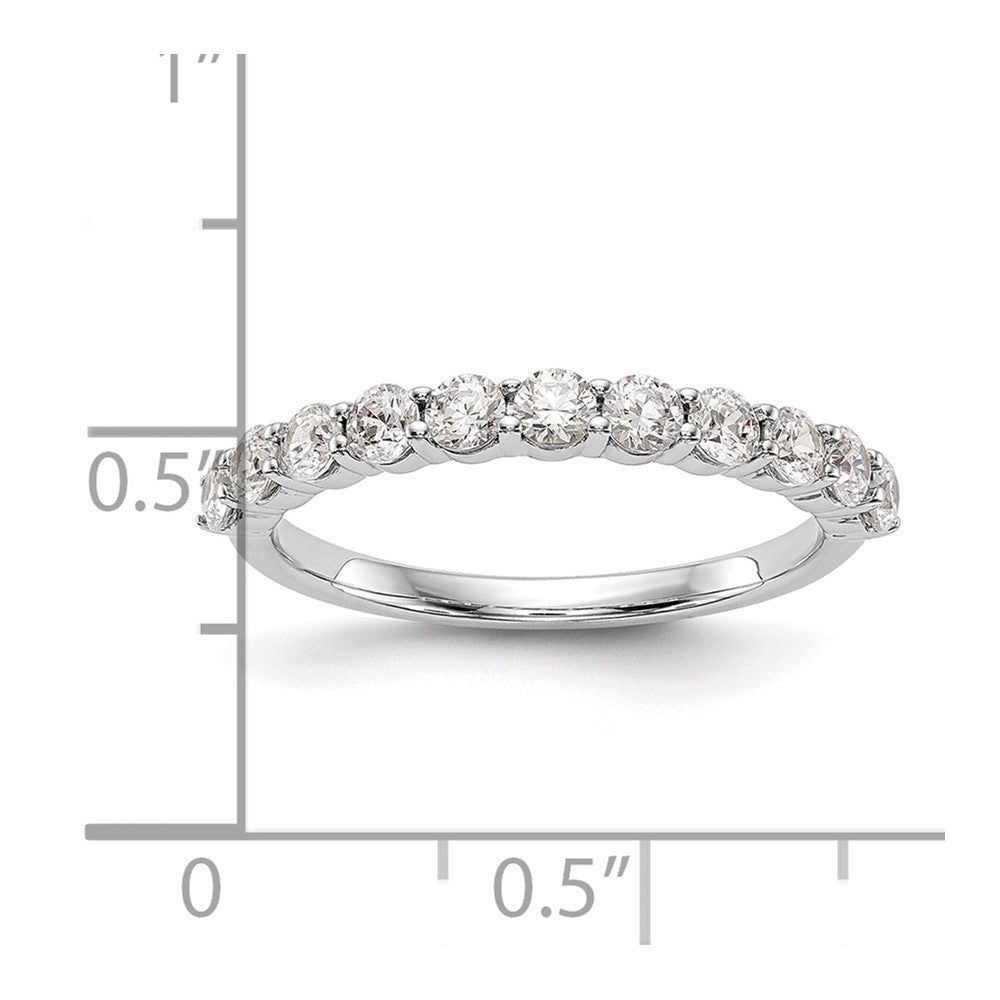 14k White Gold 3/4 carat Lab Grown Diamond VS/SI+ G+ Eleven Stone Complete Band