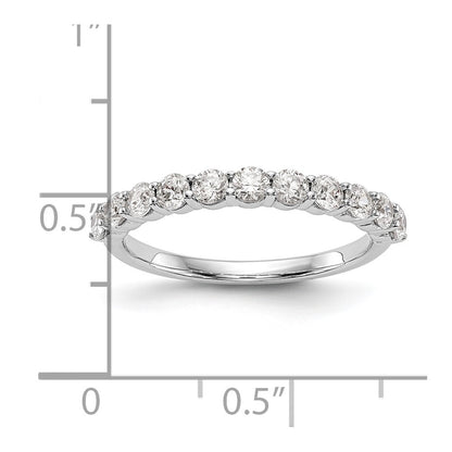 14k White Gold 3/4 carat Lab Grown Diamond VS/SI+ G+ Eleven Stone Complete Band