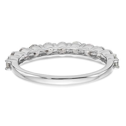 14k White Gold 1 carat Lab Grown Diamond VS/SI+ G+ Eleven Stone Complete Band