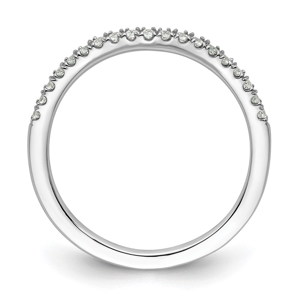14k White Gold 1/5 carat Diamond Contoured Complete Wedding Band