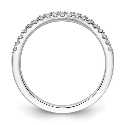 14k White Gold 1/5 carat Diamond Contoured Complete Wedding Band