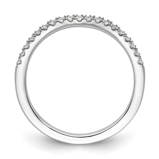 14k White Gold 1/5 carat Diamond Contoured Complete Wedding Band