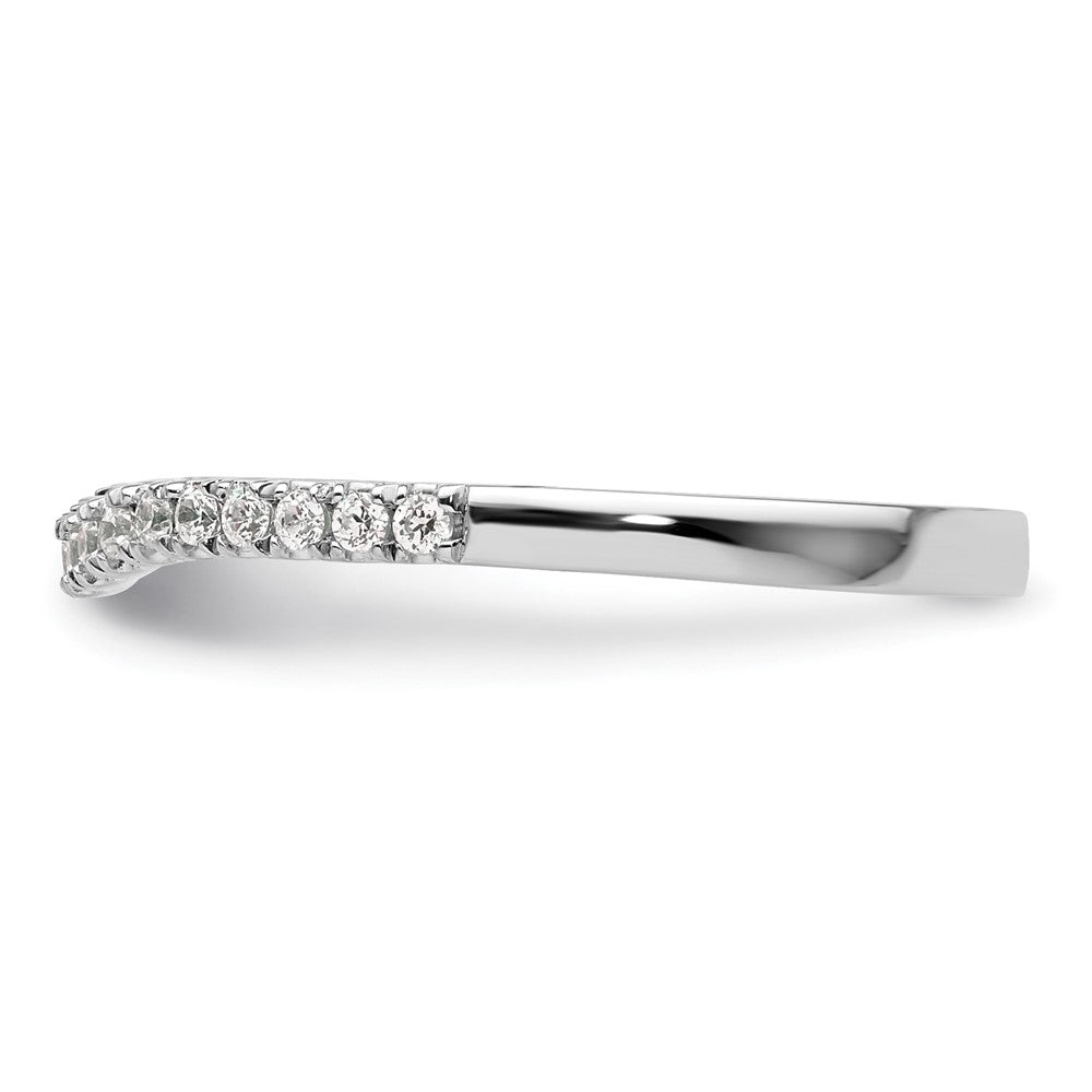 14k White Gold 1/5 carat Diamond Contoured Complete Wedding Band