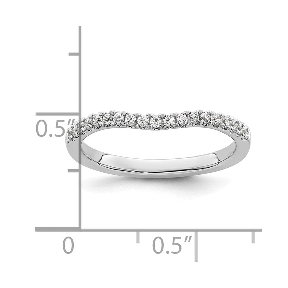 14k White Gold 1/5 carat Diamond Contoured Complete Wedding Band