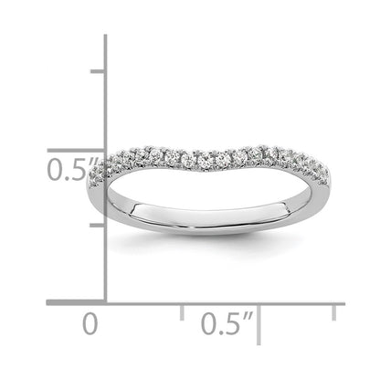14k White Gold 1/5 carat Diamond Contoured Complete Wedding Band