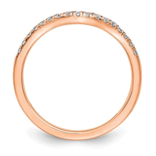 14k Rose Gold 1/5 carat Lab Grown Diamond VS/SI+ G+ Complete Curved Band