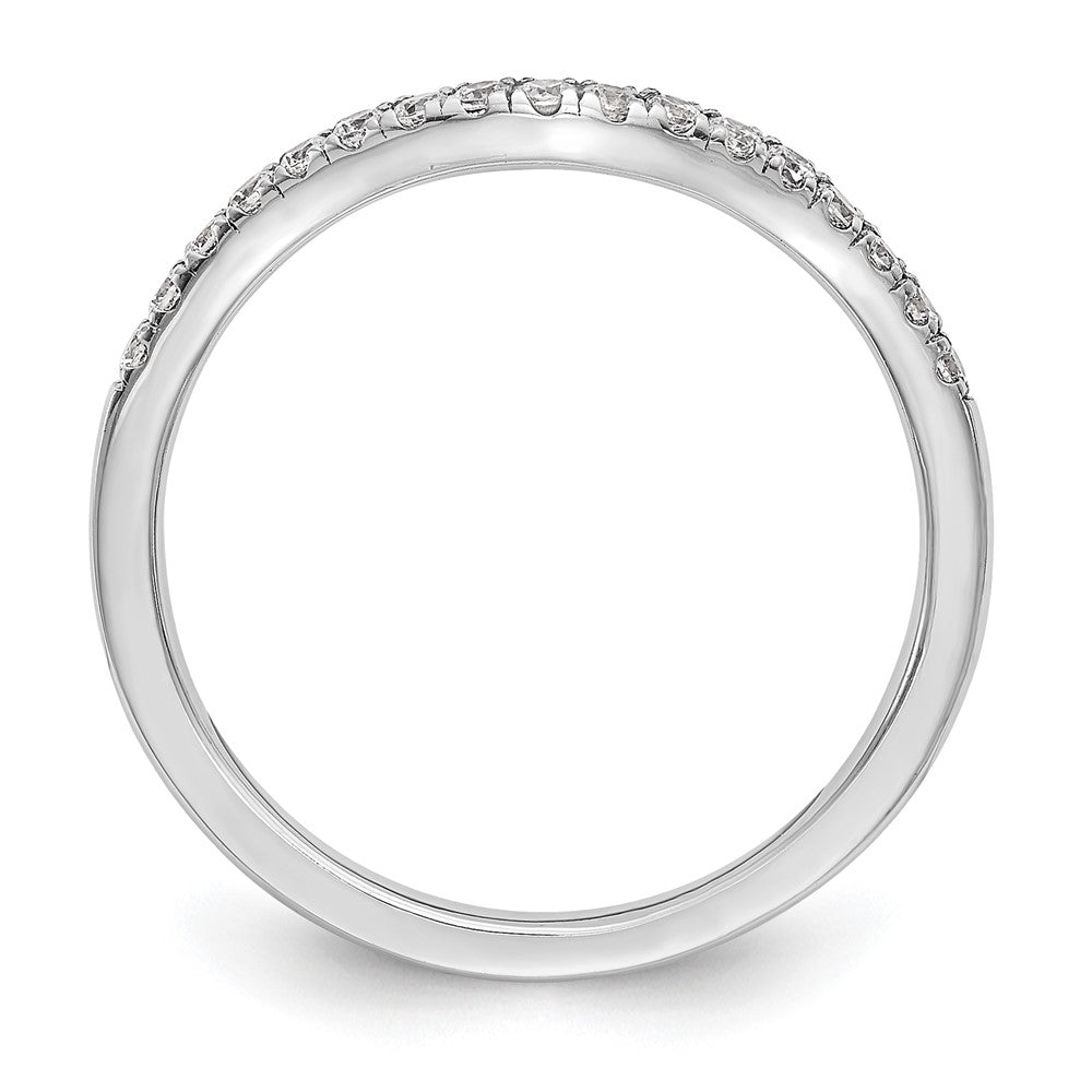 14k White Gold 1/5 carat Diamond Contoured Complete Wedding Band