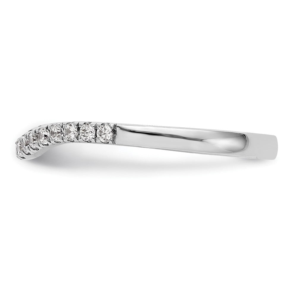 14k White Gold 1/5 carat Diamond Contoured Complete Wedding Band