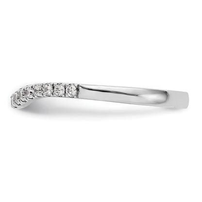 14k White Gold 1/5 carat Diamond Contoured Complete Wedding Band