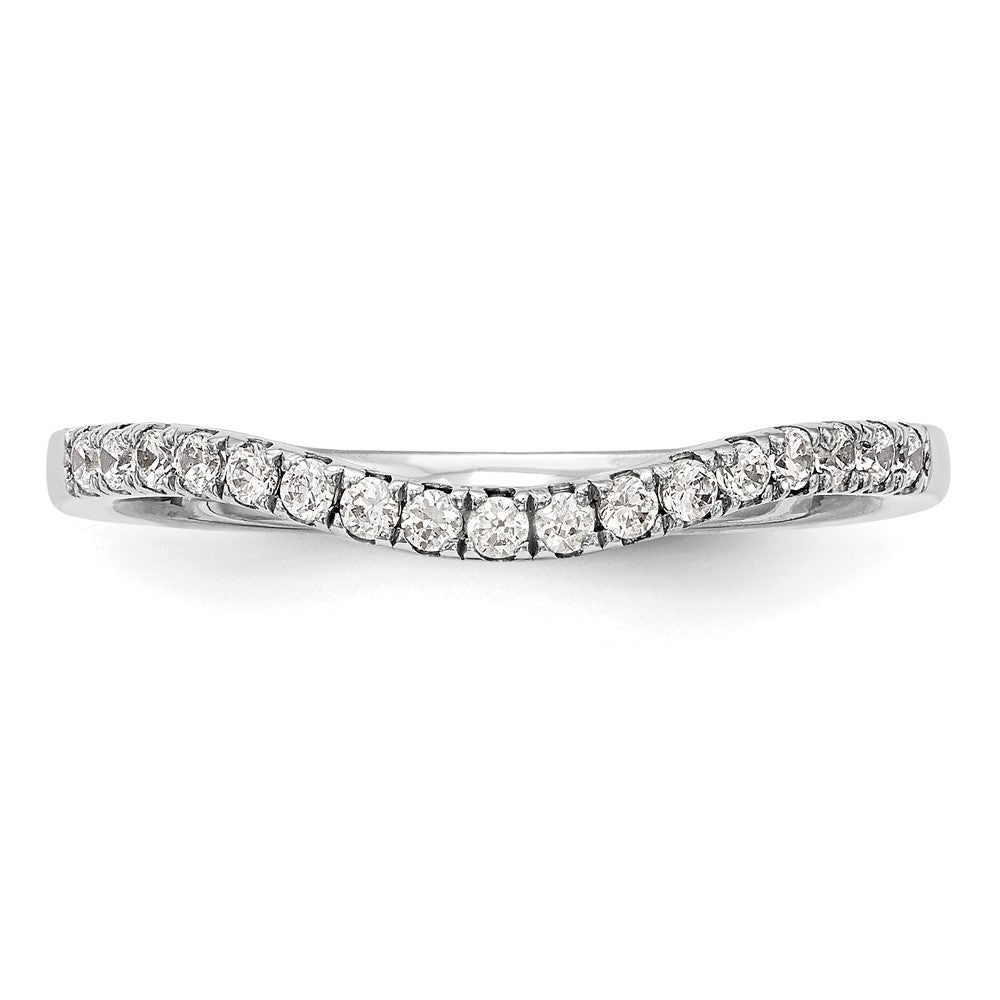 14k White Gold 1/5 carat Diamond Contoured Complete Wedding Band