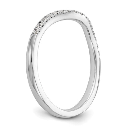 14k White Gold 1/5 carat Lab Grown Diamond VS/SI+ G+ Complete Curved Band