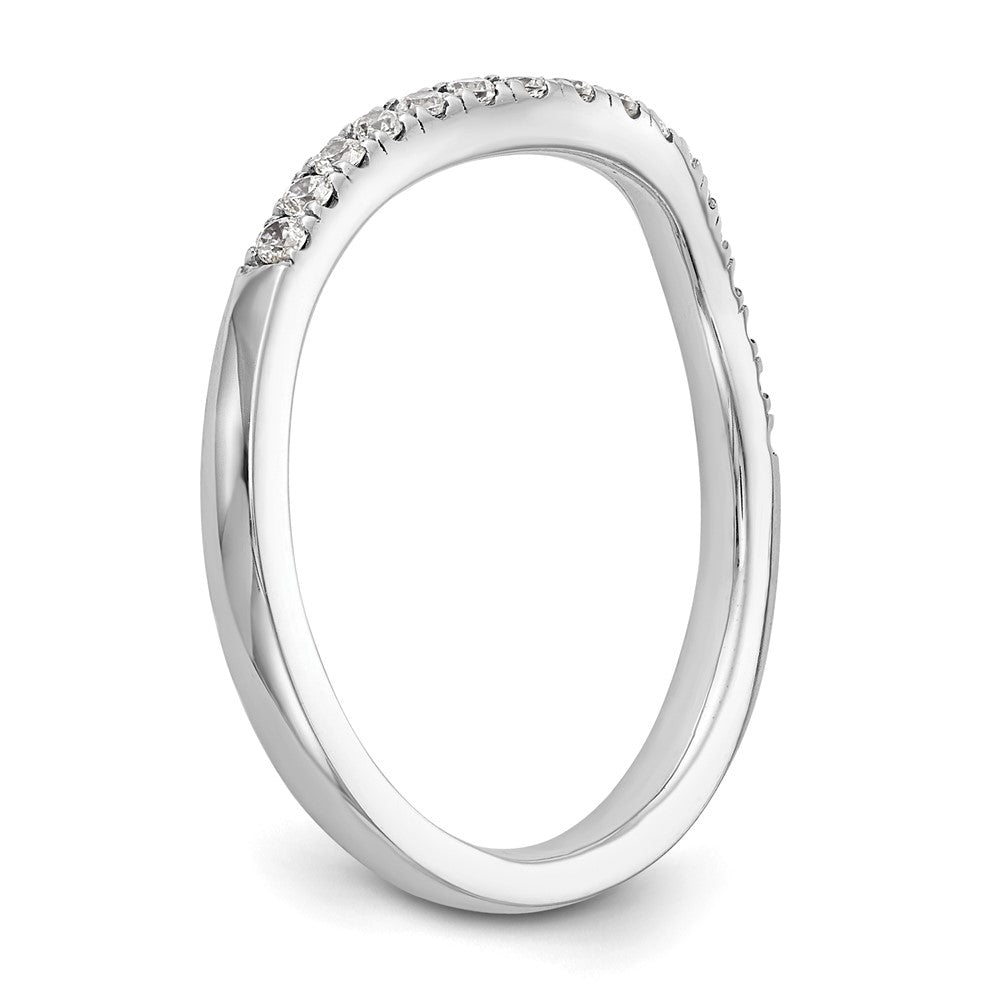 14k White Gold 1/5 carat Diamond Contoured Complete Wedding Band