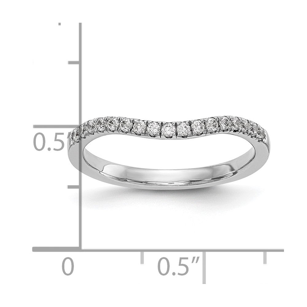 14k White Gold 1/5 carat Lab Grown Diamond VS/SI+ G+ Complete Curved Band