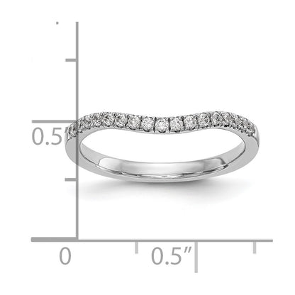 14k White Gold 1/5 carat Diamond Contoured Complete Wedding Band