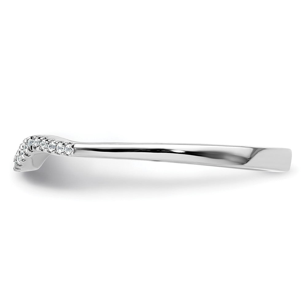 14k White Gold 1/15 carat Diamond Contoured Complete Wedding Band