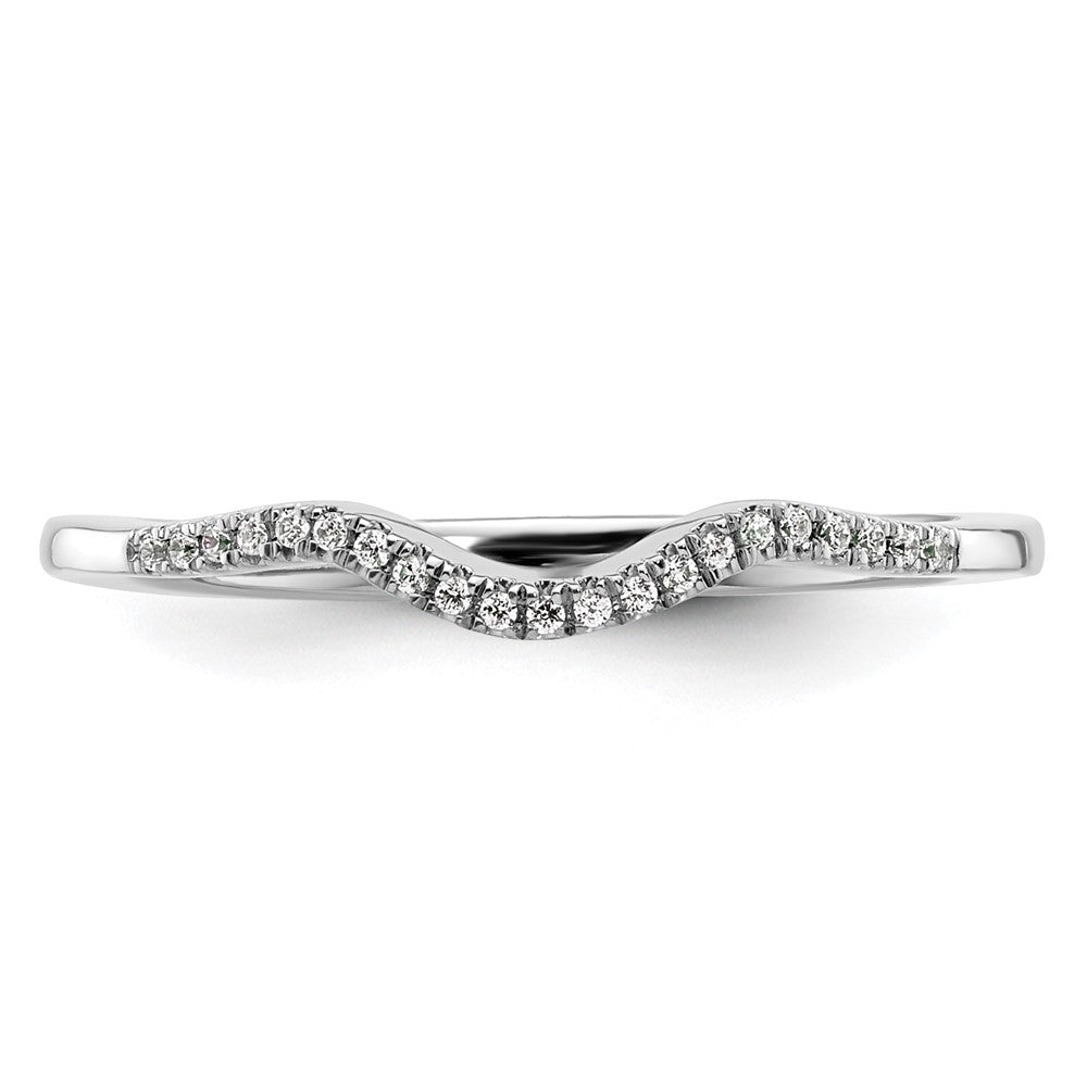14k White Gold 1/15 carat Diamond Contoured Complete Wedding Band